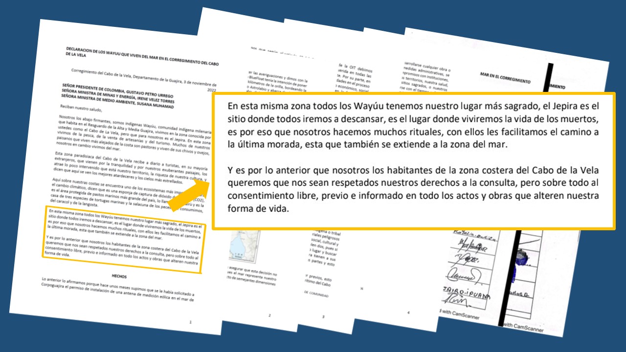 Declaracion autonomica pescadores enviada a Petro