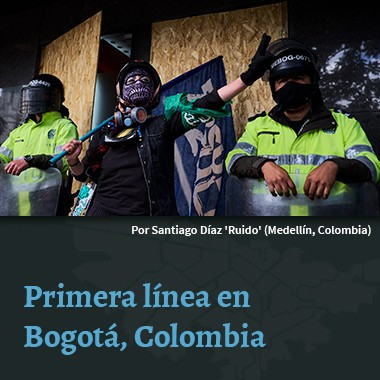 Primera línea en Bogotá, Colombia