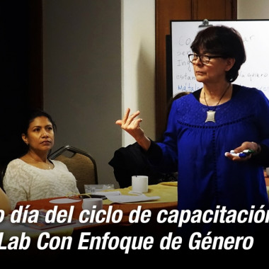 Sandra Sánchez y Fabiola Calvo en el segundo día de capacitación CdR/Lab Con Enfoque de Género