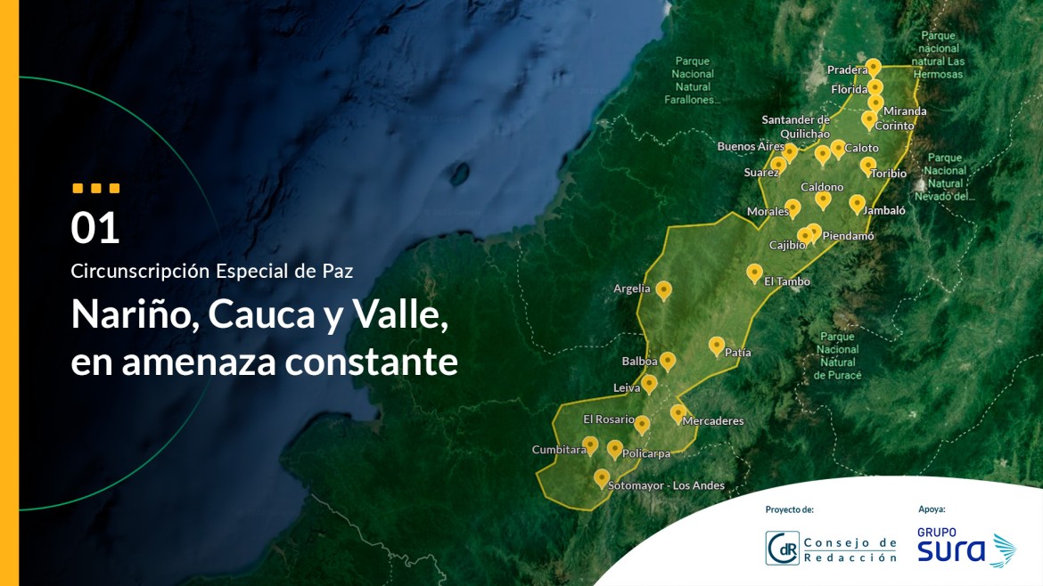 Nariño, Cauca y Valle, en amenaza constante