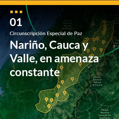 Nariño, Cauca y Valle, en amenaza constante