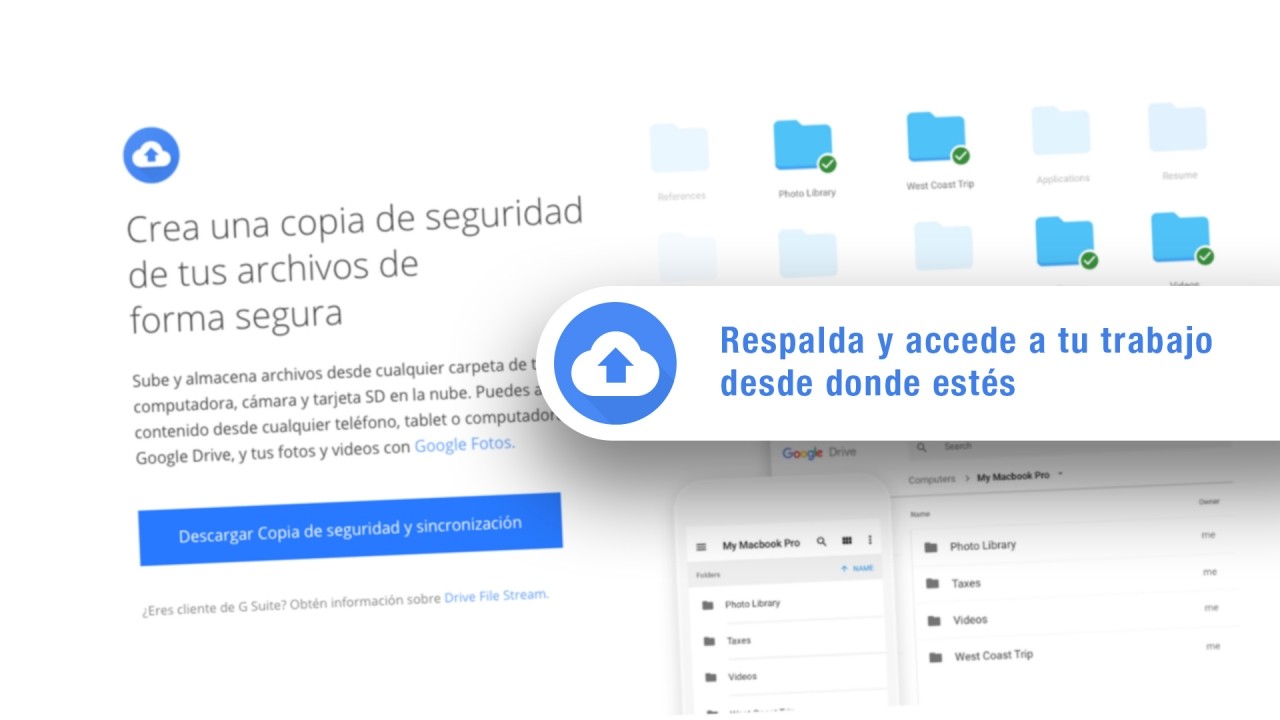 Respalda tu trabajo con la herramienta Copia de seguridad y sincronización de Google