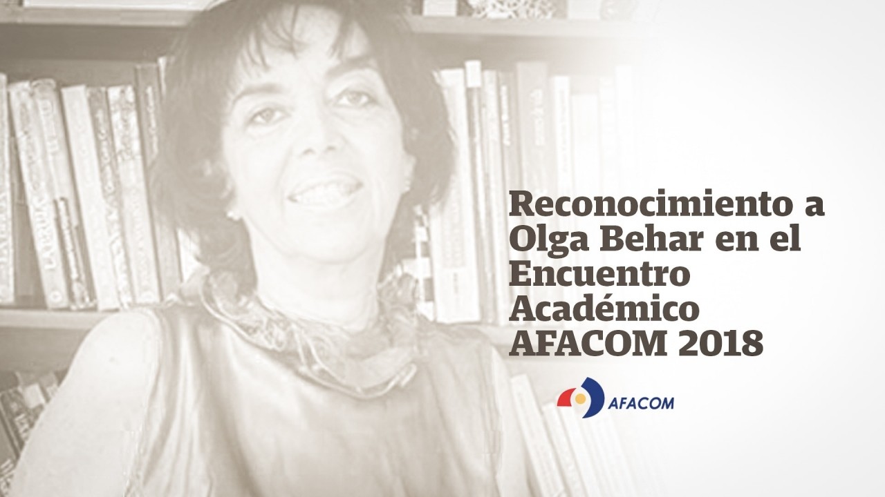 Olga Behar, asociada CdR reconocida por AFACOM