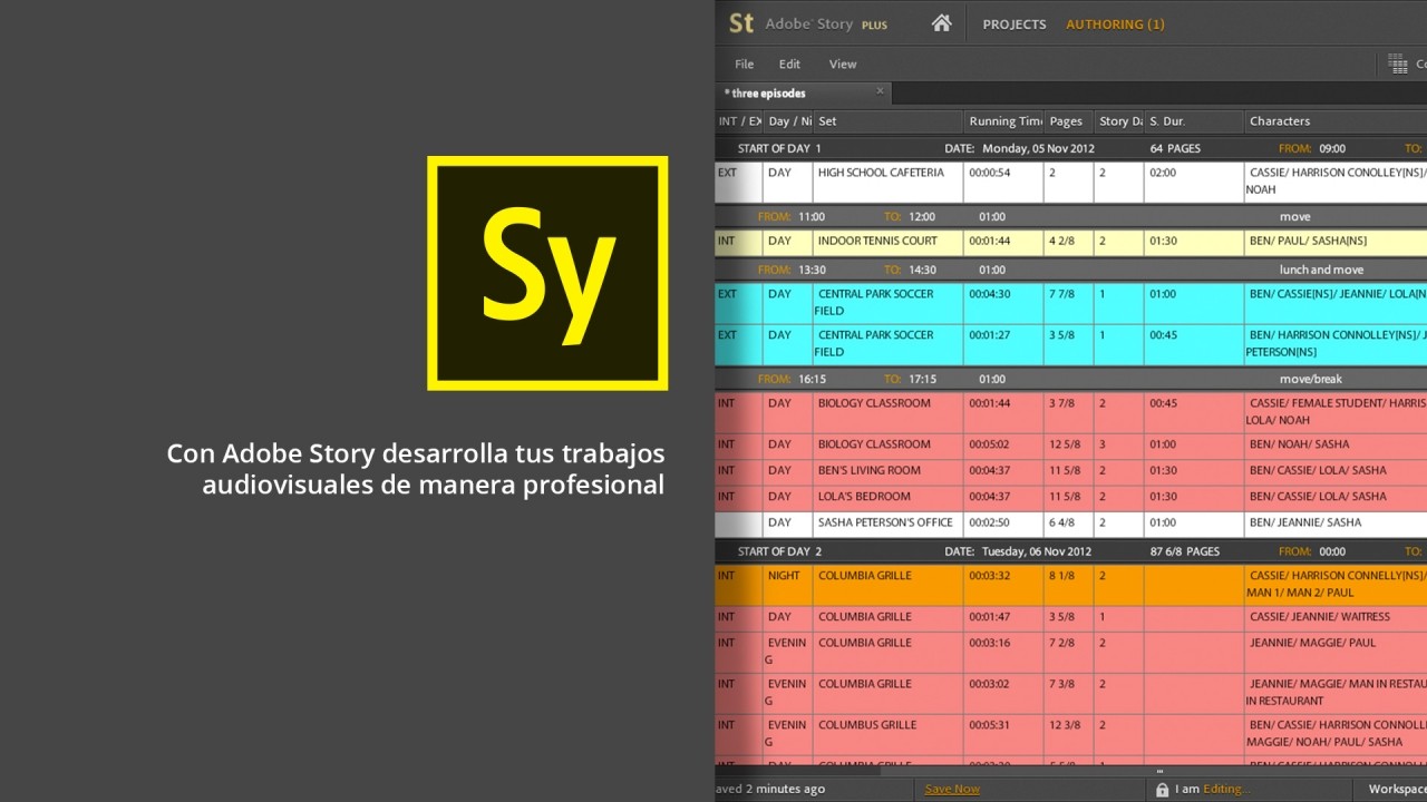 Adobe Story para periodistas audiovisuales